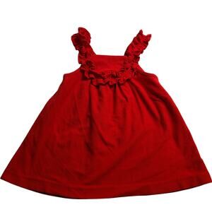 Vintage Her Majesty Red Fleece Sleeveless Girls Dress Size 4 A Line 2089
